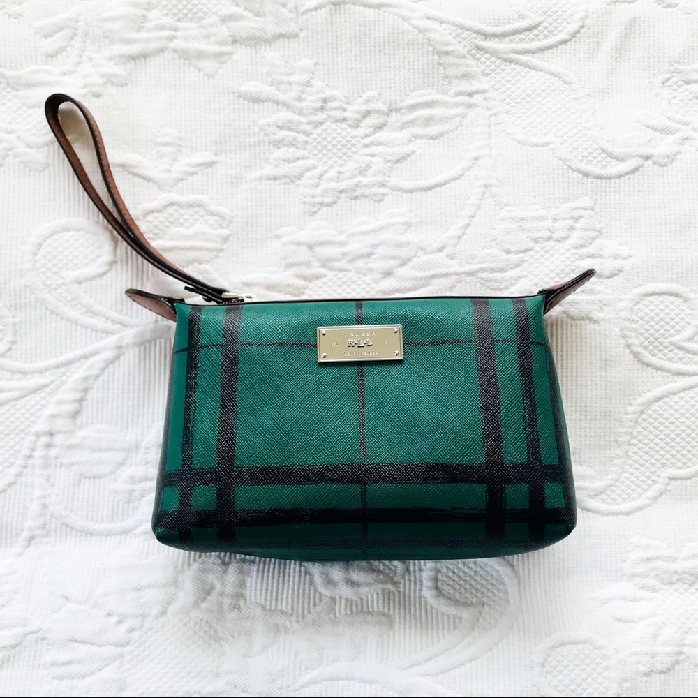NWOT Ralph Lauren Green Swanfield Cosmetic Bag - Picture 5 of 7